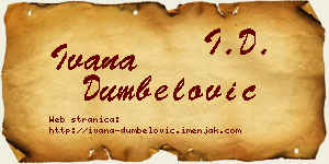 Ivana Dumbelović vizit kartica